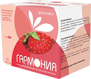 Напиток Гармония Земляника витаминизированный с Биофеном, 10пак.